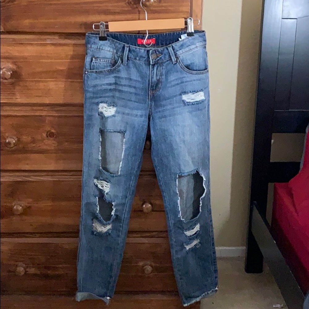 Guess Dark wash mid-rise jeans